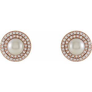 Halo-Style Pearl Earrings