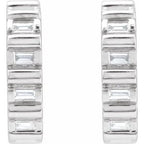 Straight Baguette Hoop Earrings
