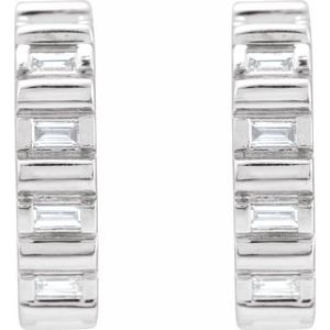Straight Baguette Hoop Earrings