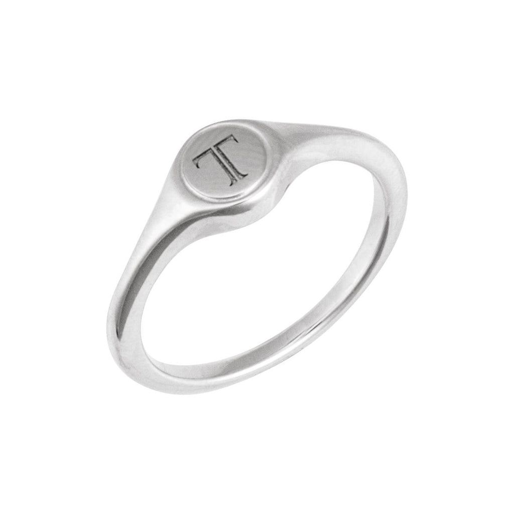 Engravable Round Signet Ring
