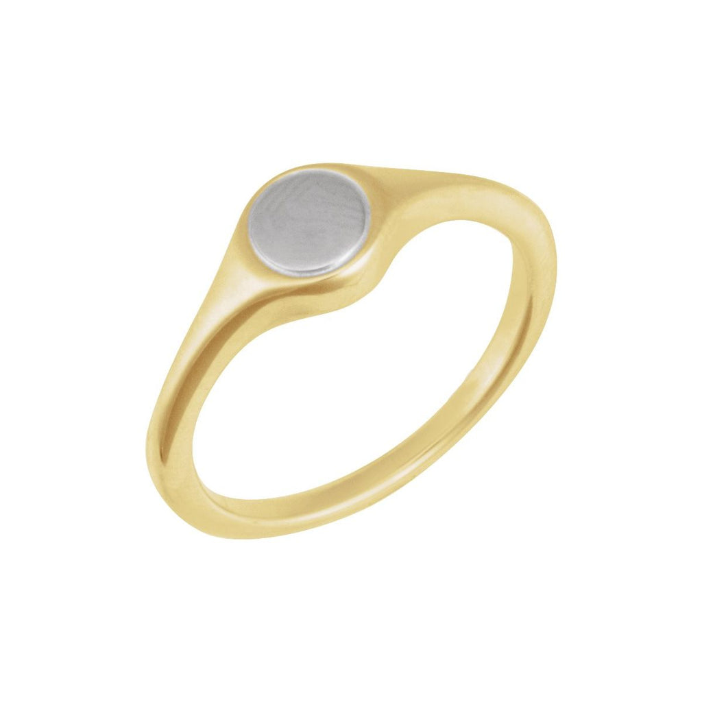 Engravable Round Signet Ring