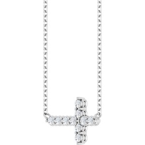 Accented Sideways Cross Necklace or Center