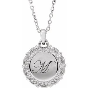 Engravable Scroll Necklace