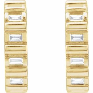 Straight Baguette Hoop Earrings