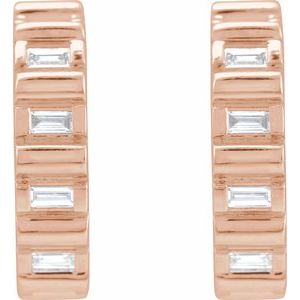 Straight Baguette Hoop Earrings