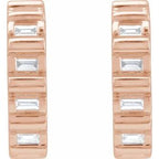 Straight Baguette Hoop Earrings