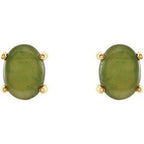 Oval 4-Prong Cabochon Earrings