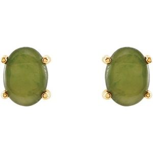 Oval 4-Prong Cabochon Earrings