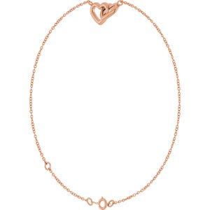 Interlocking Hearts Link Bracelet