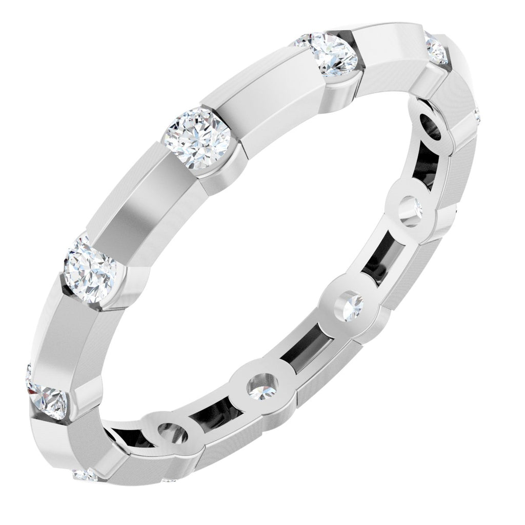 Channel-Set Knife Eternity Band