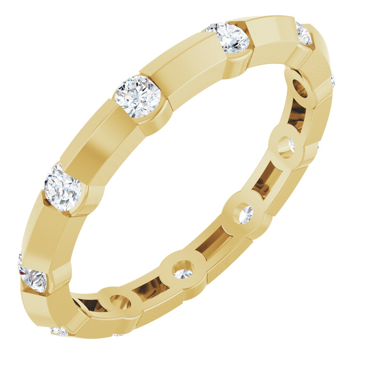 Channel-Set Knife Eternity Band