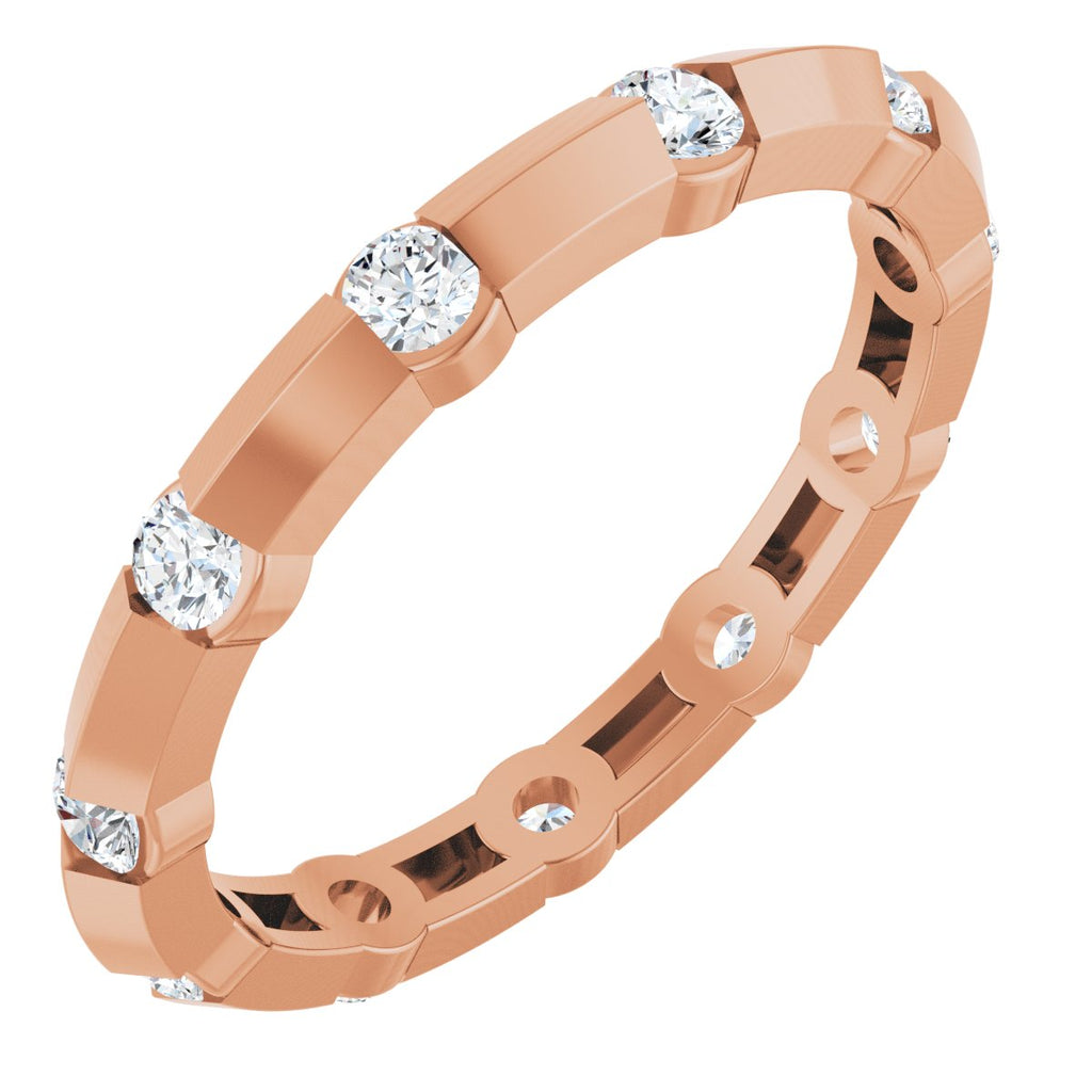 Channel-Set Knife Eternity Band