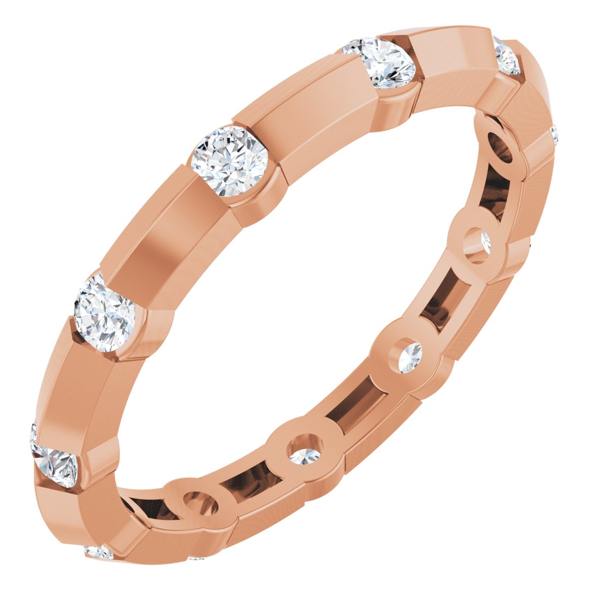 Channel-Set Knife Eternity Band
