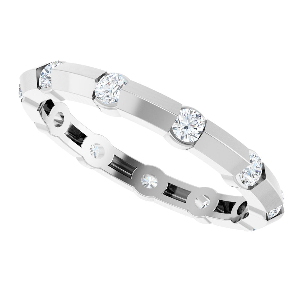 Channel-Set Knife Eternity Band