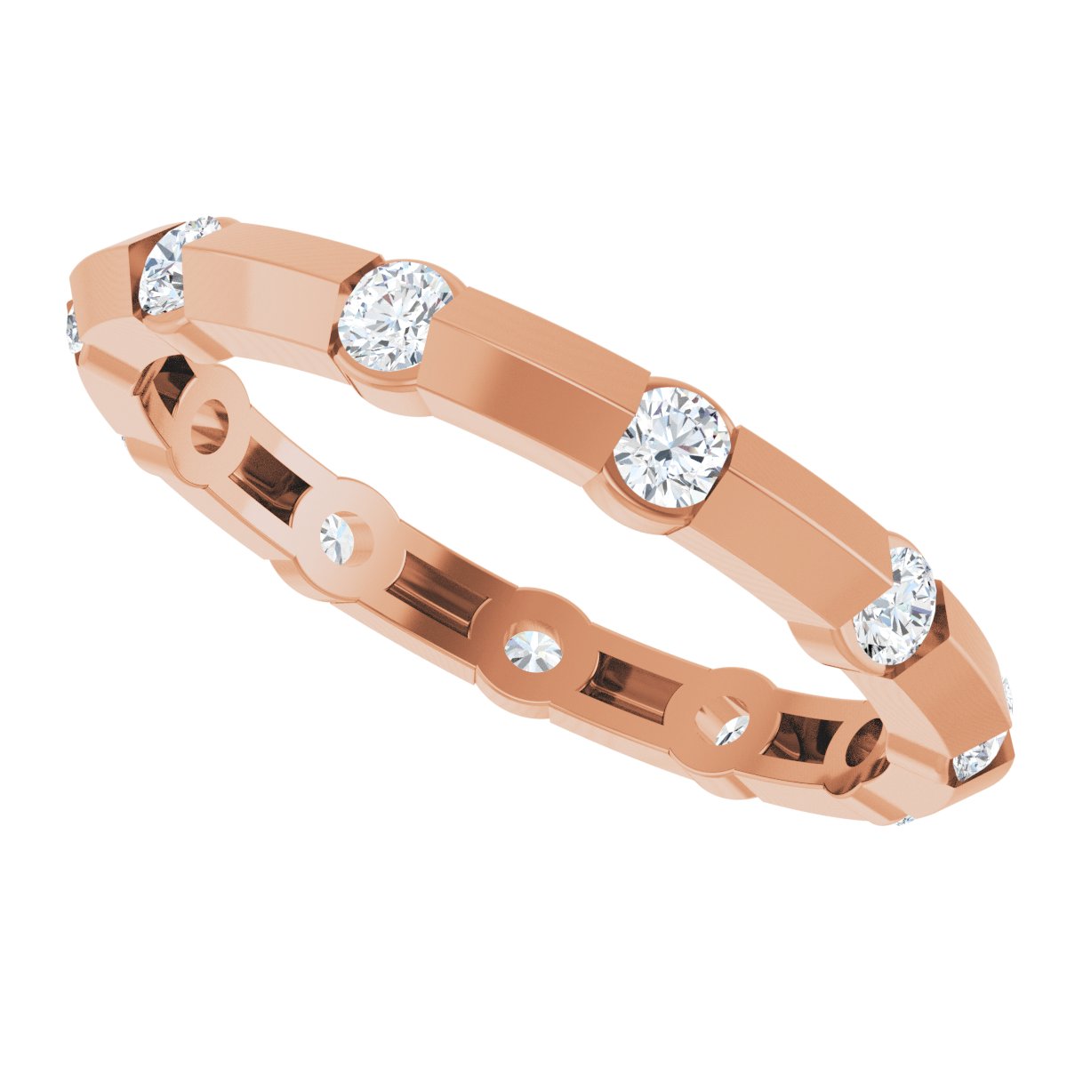 Channel-Set Knife Eternity Band