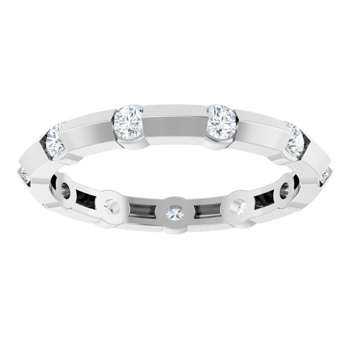 Channel-Set Knife Eternity Band