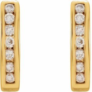 Channel-Set J-Hoop Earrings