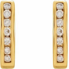 Channel-Set J-Hoop Earrings