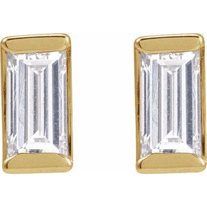 Straight Baguette Channel-Set Stud Earrings