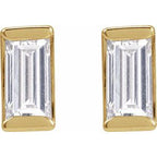 Straight Baguette Channel-Set Stud Earrings