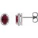 Oval 4-Prong Halo-Style Low Stud Earring