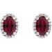 Oval 4-Prong Halo-Style Low Stud Earring