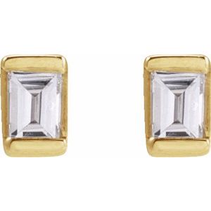 Straight Baguette Channel-Set Stud Earrings