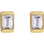 Straight Baguette Channel-Set Stud Earrings