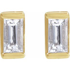 Straight Baguette Channel-Set Stud Earrings