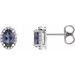 Oval 4-Prong Halo-Style Low Stud Earring