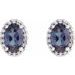 Oval 4-Prong Halo-Style Low Stud Earring