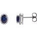 Oval 4-Prong Halo-Style Low Stud Earring