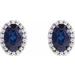 Oval 4-Prong Halo-Style Low Stud Earring