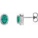 Oval 4-Prong Halo-Style Low Stud Earring