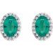 Oval 4-Prong Halo-Style Low Stud Earring
