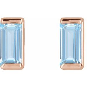 Straight Baguette Channel-Set Stud Earrings