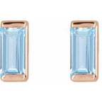 Straight Baguette Channel-Set Stud Earrings