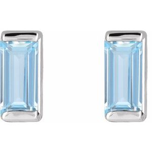 Straight Baguette Channel-Set Stud Earrings