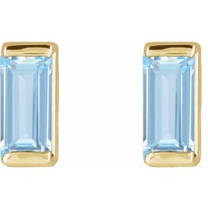 Straight Baguette Channel-Set Stud Earrings