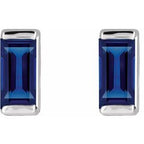 Straight Baguette Channel-Set Stud Earrings