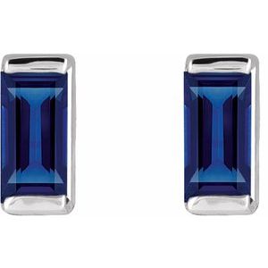 Straight Baguette Channel-Set Stud Earrings
