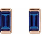 Straight Baguette Channel-Set Stud Earrings