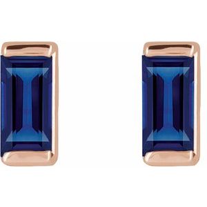 Straight Baguette Channel-Set Stud Earrings