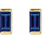 Straight Baguette Channel-Set Stud Earrings