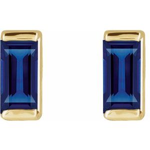 Straight Baguette Channel-Set Stud Earrings