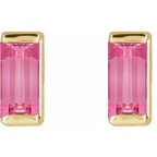 Straight Baguette Channel-Set Stud Earrings