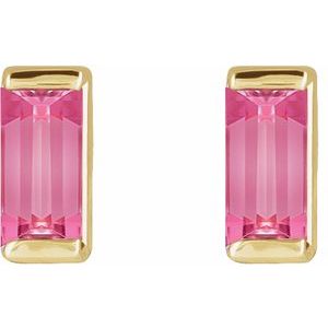 Straight Baguette Channel-Set Stud Earrings