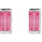 Straight Baguette Channel-Set Stud Earrings