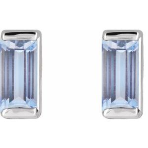 Straight Baguette Channel-Set Stud Earrings