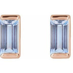 Straight Baguette Channel-Set Stud Earrings